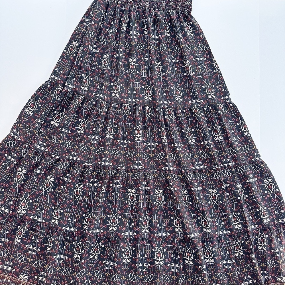 Max Studio Maxi Smocked Print Dress - Picture 4 of 7
